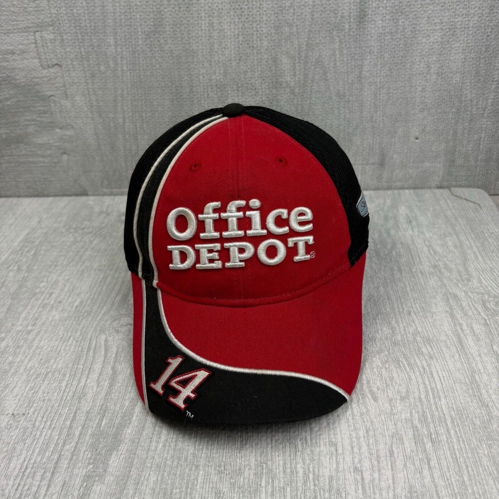 Vintage Tony Stewart‎ Hat Cap Strap Back Black Red NASCAR Racing Office Depot